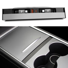 Leikaendi front installed in Tesla console with tidy integration and faster charging