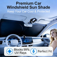 LEIMINMAOYI folded sun shade in storage bag for compact portability and neat storage