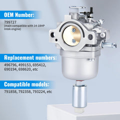 LEIMO KPARTS side profile of carburetor illustrating linkage alignment and ease of install