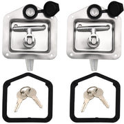 LEIMO KPARTS front view of stainless T-handle latch showing durable finish and fit