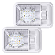Leisure LED front view showing compact dome and neutral white glow benefit