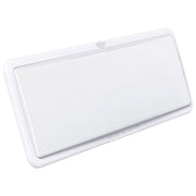 Leisure LED front view of ceiling light showing sleek profile and bright finish