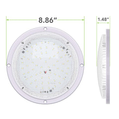 Leisure LED side profile of white housing highlighting durable construction