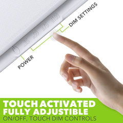 Leisure LED touch dimmer detail demonstrating easy brightness control