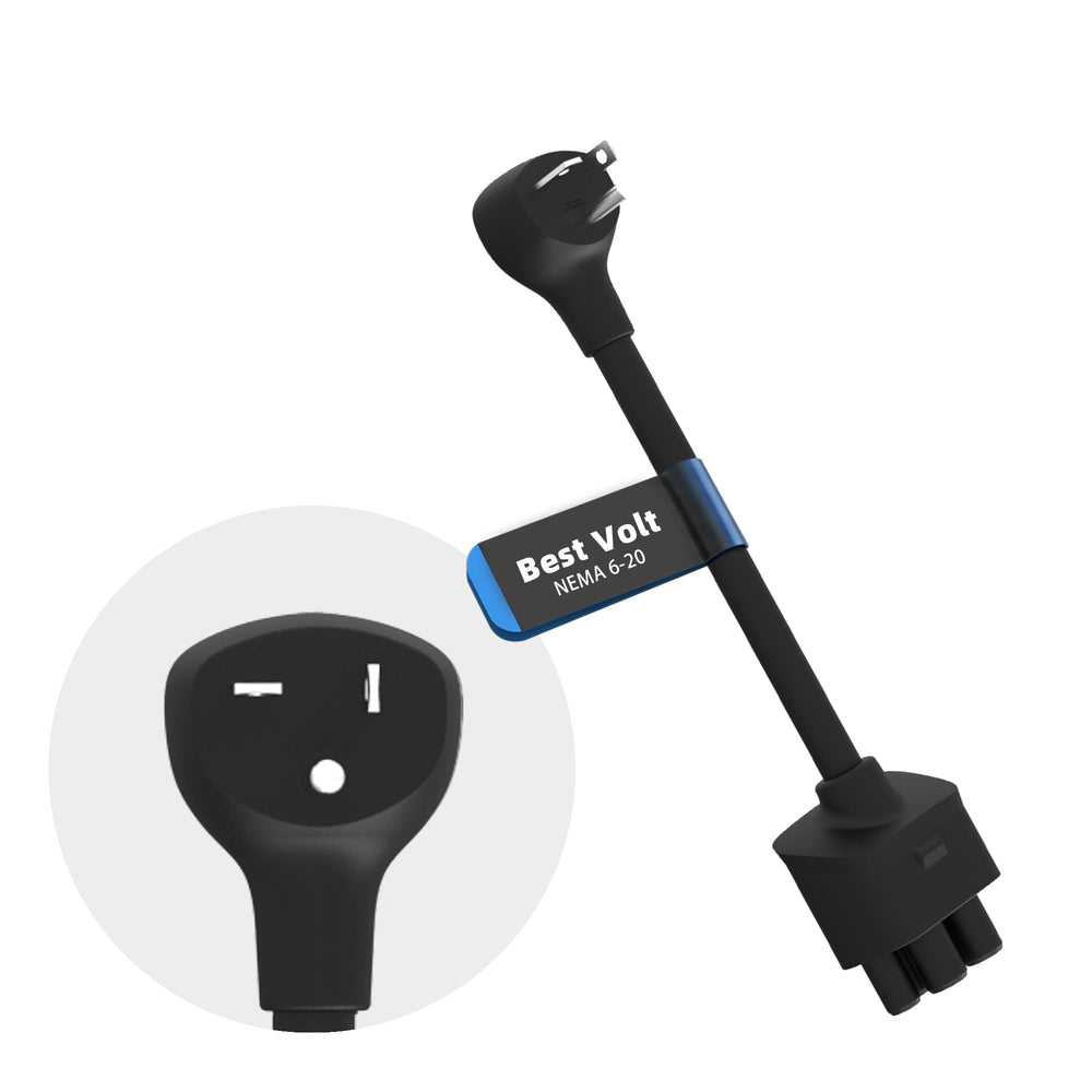 Leisure Stay adapter front view showing plug and secure fit benefit