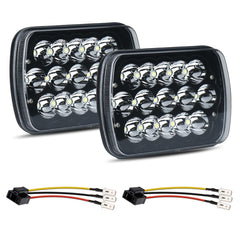Lemniscate front view of 7x6 LED headlight showcasing crisp beam and fitment benefit
