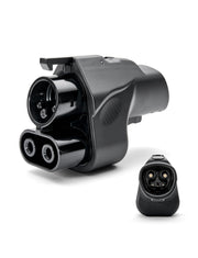 LENZ adapter front view showing plug and durable housing for safe charging