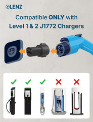 LENZ adapter stored in car glovebox for on-the-go charging convenience