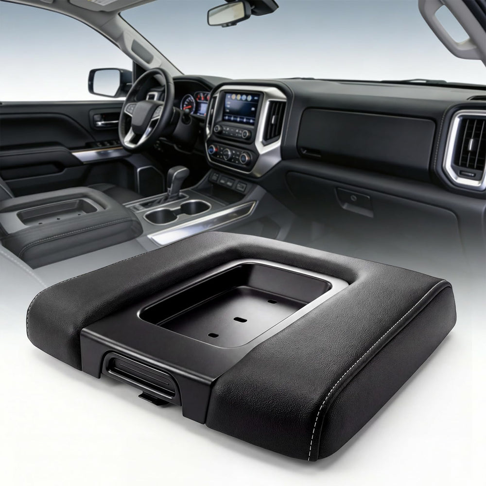 LEO SYNERSTAR front view armrest lid showing OEM fit and restored appearance
