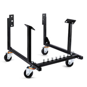 LEQEE front view of assembled engine stand showing sturdy support
