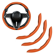 LevChall front view of full carbon fiber steering wheel cover showing sporty upgrade and improved grip