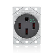 Leviton 1450R front view showing outlet face and mounting — dependable EV charging