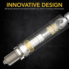 LEXIVON swivel joint angled to show 360-degree articulation for tight spaces