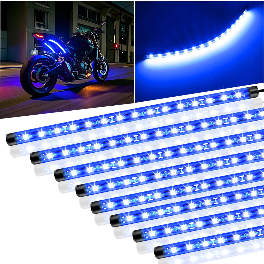 LEYMANRIYA front packaging showing eight blue LED strips and benefits