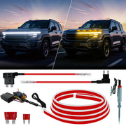 LEYMANRIYA front packaging showing hood light strip and included parts for quick installation