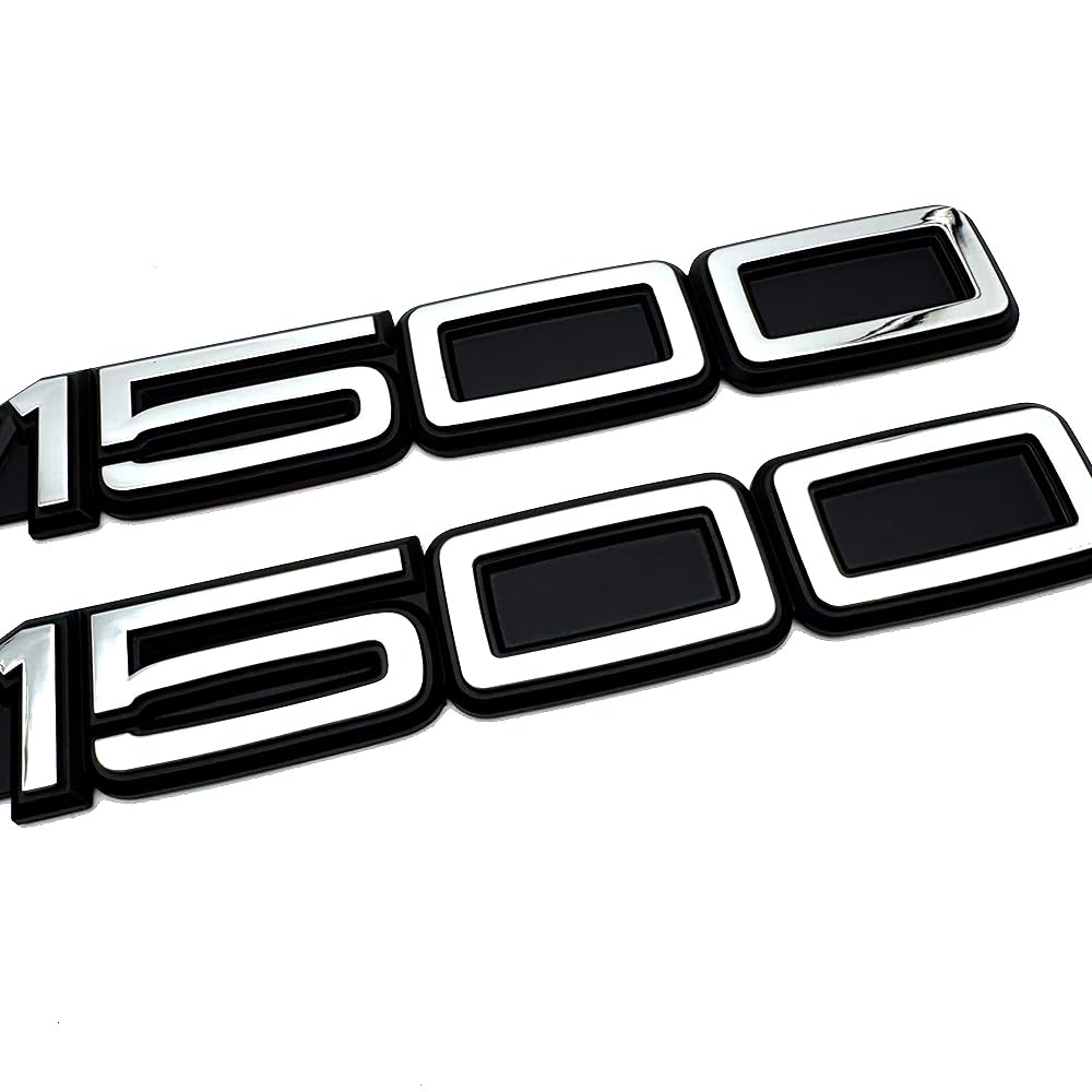 LHBAOLUO front view pair showing yellow 1500 emblems, enhances truck appearance