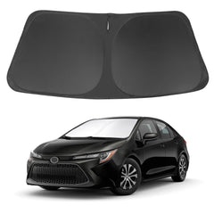LHFLIVE front view sun shade fitted on Corolla protecting interior from heat
