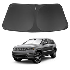 LHFLIVE front view of shade showing perfect windshield fit and sun protection