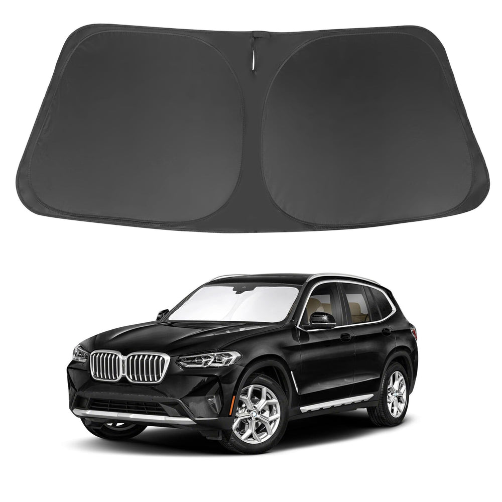LHFLIVE front view on BMW X3 windshield showing full coverage and cooling benefit