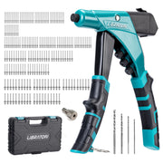 LIBRATON front view of rivet gun and organized carry case showing portability