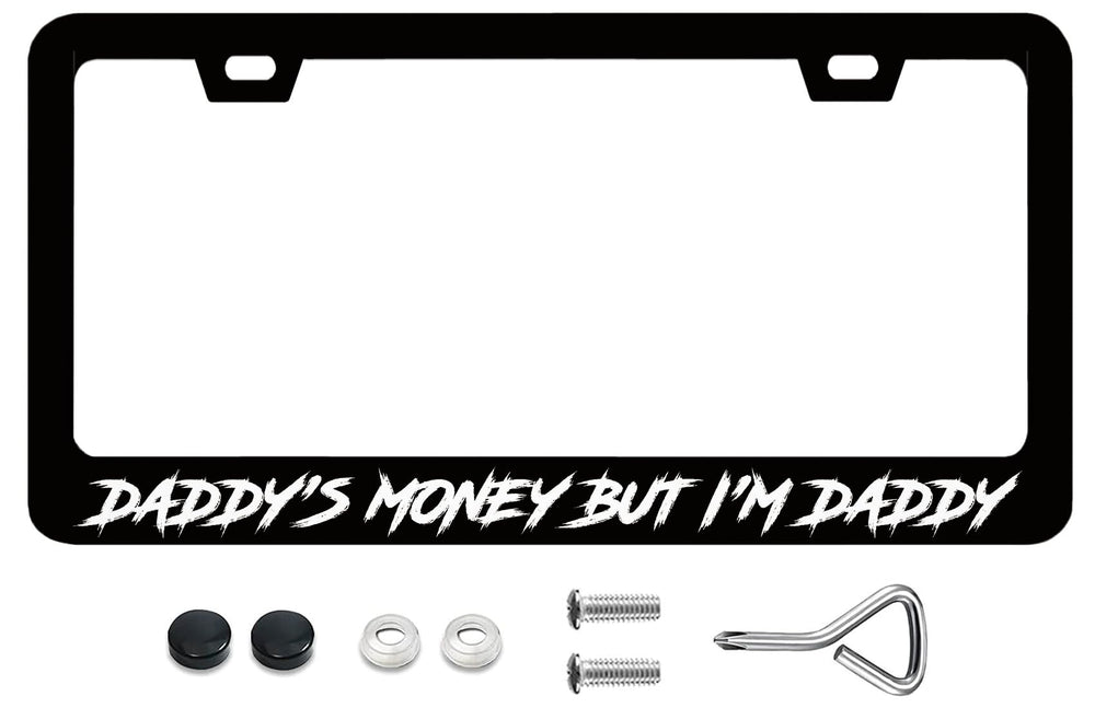 LICEPLAME front view showing bold phrase and polished finish benefit visibility
