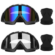 Lievermo goggles front packaging showing included lenses and gaiters for complete protection