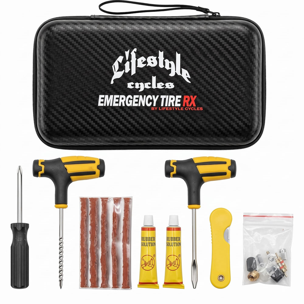 LIFESTYLE CYCLES front packaging showing full emergency kit benefit