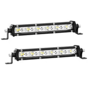 LightBoss front-facing 7-inch LED bar pack showing bright white beam benefit