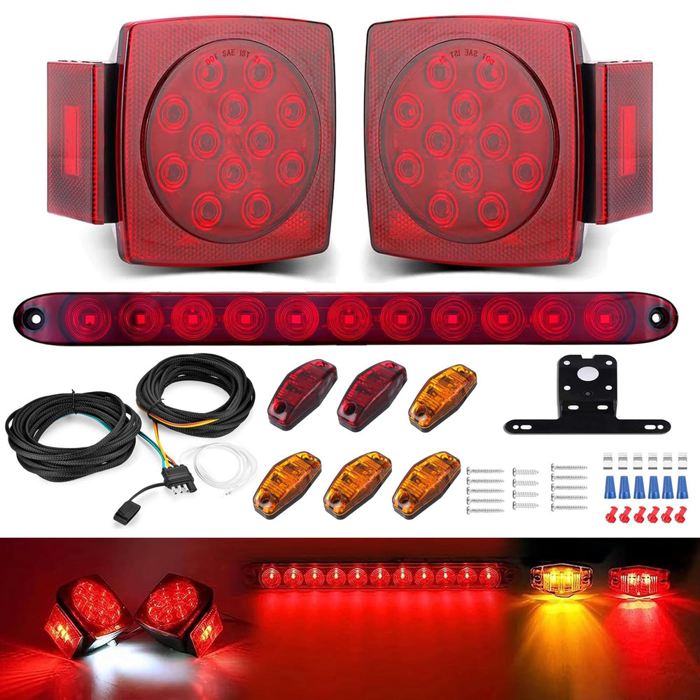 LIMICAR square rear combo front view showing clear DOT-style lighting and reliable visibility