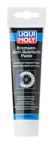 Liqui Moly tube front view showing label and 100g size, reduces brake noise