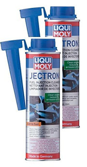 Liqui Moly bottle front label showing cleaner and dosing information, restores injector performance