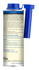 Liqui Moly pouring close-up into fuel funnel demonstrating easy dosing and cleaner benefit