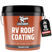 Liquid Rubber front-facing 1 gallon can showing product and benefit of waterproof protection