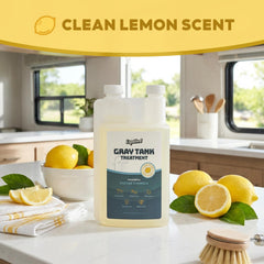 Liquified RV Toilet Treatment liquid texture close-up for efficient waste breakdown
