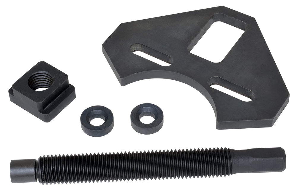 Lisle 40100 front view showing driving plate and hardware, protects suspension parts