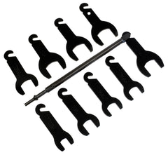 Lisle 43350 kit front view showing all included wrenches and adapter for fast selection