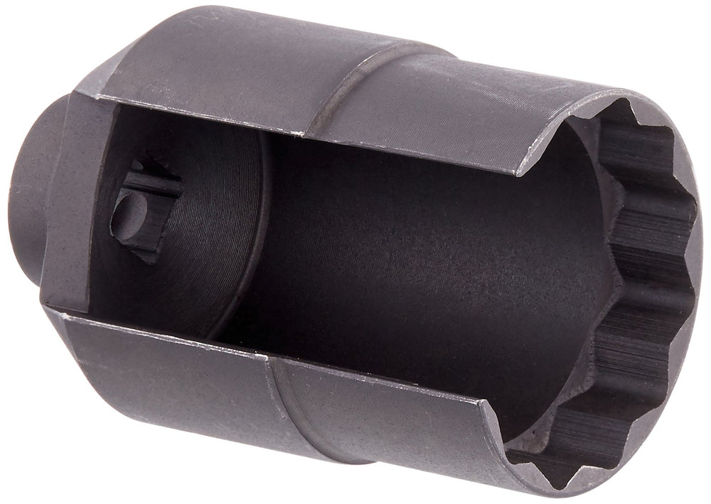 Lisle 68210 front view showing socket hex and 3/8 inch drive, prevents connector damage