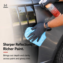 Applying Lithium Color Crush with microfiber to show fast, streak-free removal