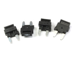 Littelfuse 02400104P installed in a mini fuse holder demonstrating compatibility and simple, tool-free mounting