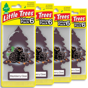 LITTLE TREES front packaging showing Blackberry Clove scent and count benefits