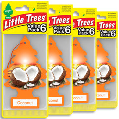LITTLE TREES front package showing coconut scent and pack details for easy selection