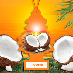 LITTLE TREES coconut hanging from a rearview mirror providing steady in-car freshness