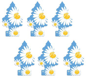 LITTLE TREES front packaging showing six Daisy Fields fresheners and easy selection benefit
