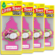 LITTLE TREES front packaging showing Dragon Fruit scent and pack count benefit fresh car scent