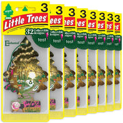 LITTLE TREES front packaging showing Enchanted scent and count, freshens car quickly
