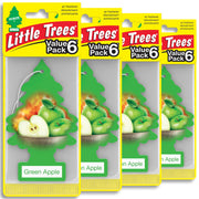 LITTLE TREES front packaging showing 24 green apple air fresheners and value