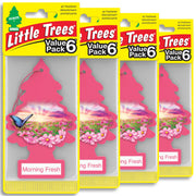 LITTLE TREES front pack showing 24 Morning Fresh trees and easy storage benefit