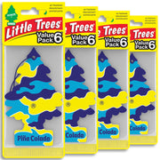 LITTLE TREES front packaging showing Piña Colada scent and pack info, promotes freshness