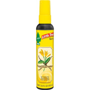 LITTLE TREES front view of Vanillaroma spray showing bottle and label, easy storage benefit
