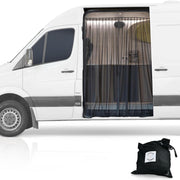 Living in a Bubble front view of magnetic flyscreen fitted on sliding door, insect protection